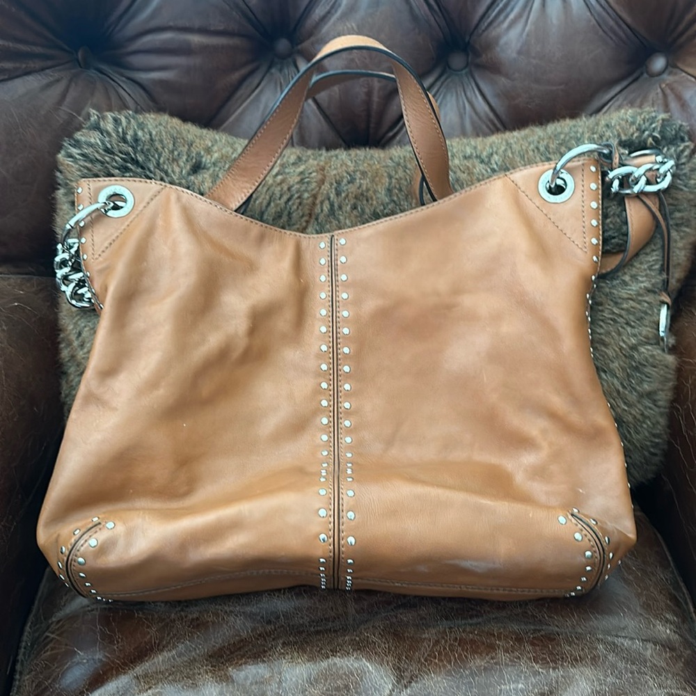 MICHAEL Michael Kors Brown Studded Shoulder Bag